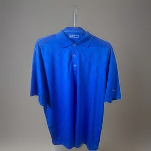 Nike‎ Fit Dry Golf Royal Blue Argile Short Sleeve Polo XL